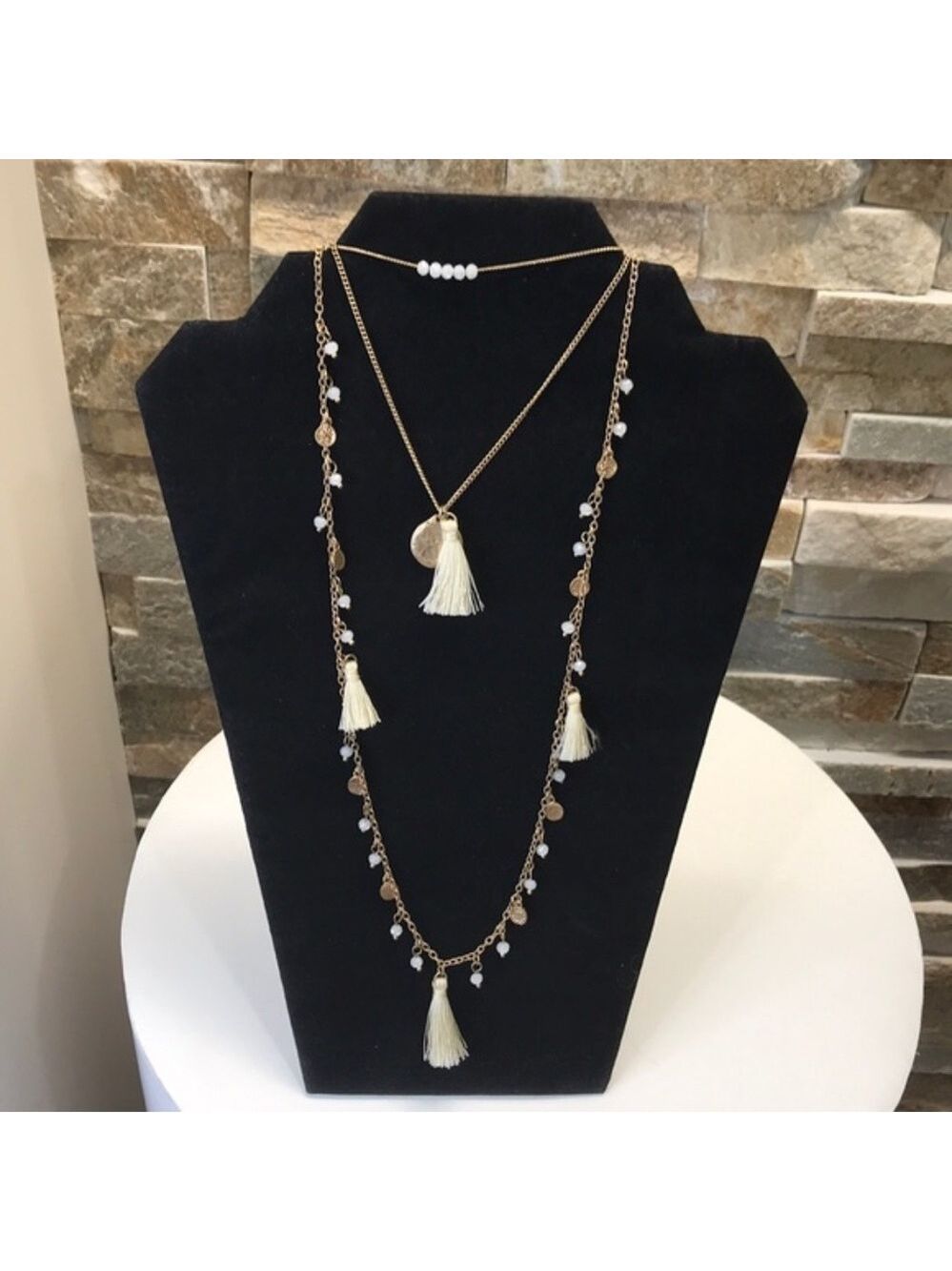💎💎💎Canvas Beads Tassels & Coins Necklace